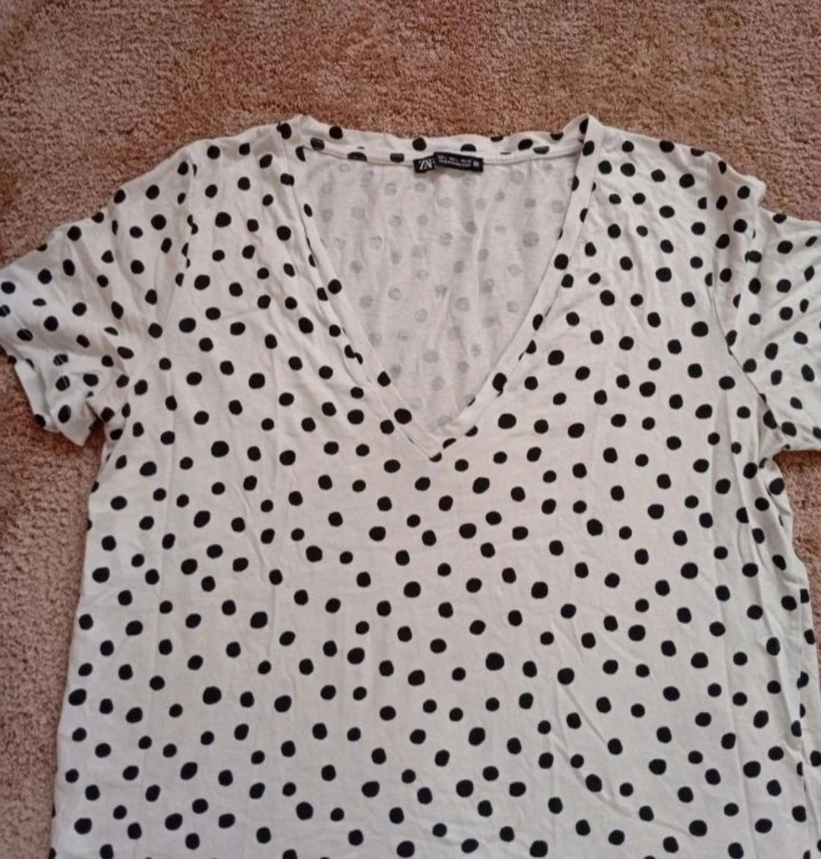 Zara Polka Dot T-Shirt | Size L – photo 5